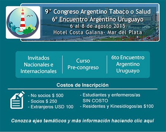 Lee más sobre el artículo 9º Congreso Argentino Tabaco o Salud – Mar del Plata